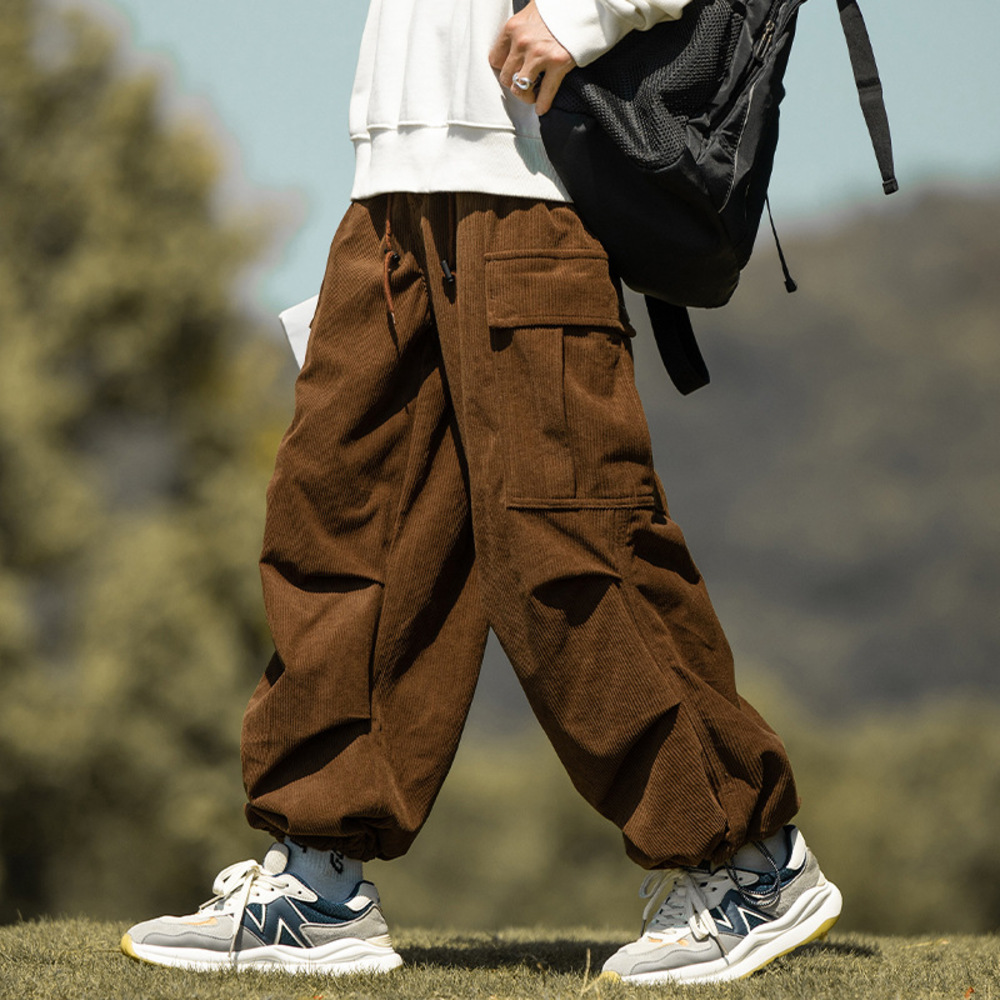 カーゴパンツ メンズ コーデュロイ 通販 ワークパンツ ワイドパンツ ズボン ボトムス 長ズボン パンツ ゆったり オーバーサイズ 秋 冬 調整紐  カーゴパンツ | BACKYARD FAMILY | 03