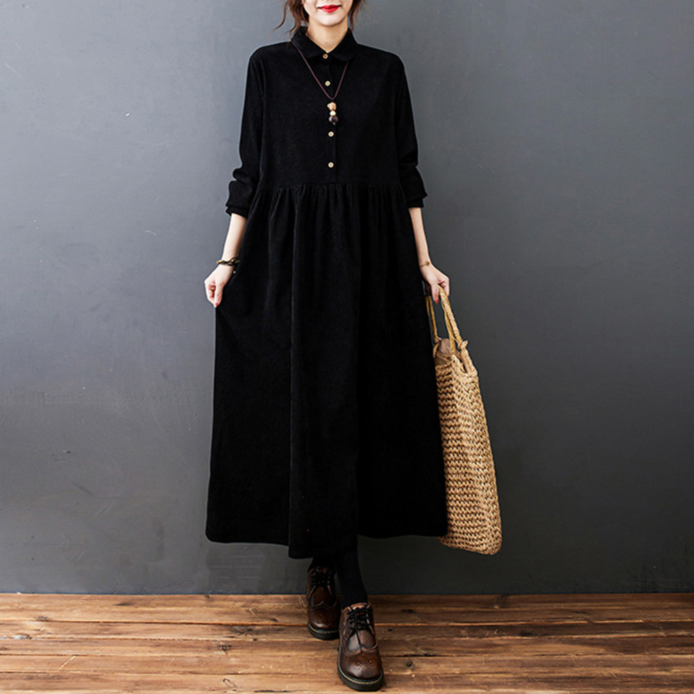 Aライン シャツワンピ フレアスカート ロングスリーブ ゆったり pt5203_5.jpg