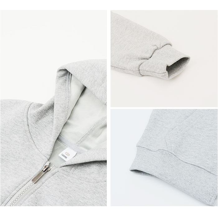 ジップパーカー キッズ 通販 パーカー 上着 羽織り アウター 裏起毛 前開き 無地 シンプル ジャンパー ブルゾン ジャケット スウェット 子ども ジップパーカー | ブランド登録なし | 11