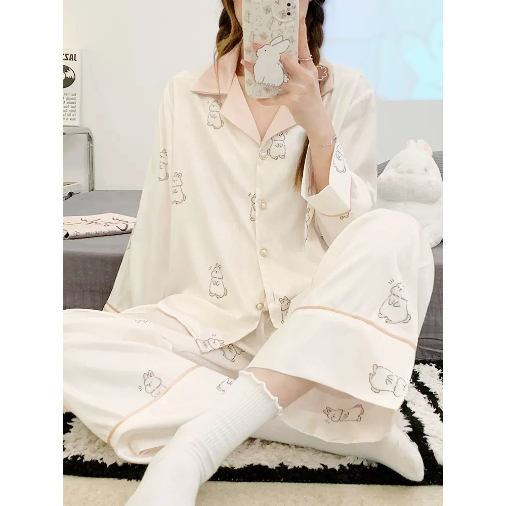 パジャマ 通販パジャマ 長袖 レディース ルームウェア 部屋着 寝巻き ナイトウエア 室内着 寝巻 寝間着 前開き 薄い かわいい 春 秋 動物 アニマル  パジャマ | ブランド登録なし | 02