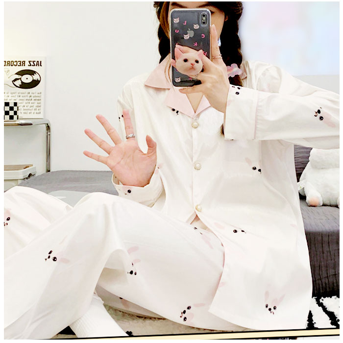 パジャマ 通販パジャマ 長袖 レディース ルームウェア 部屋着 寝巻き ナイトウエア 室内着 寝巻 寝間着 前開き 薄い かわいい 春 秋 動物 アニマル  パジャマ | ブランド登録なし | 05