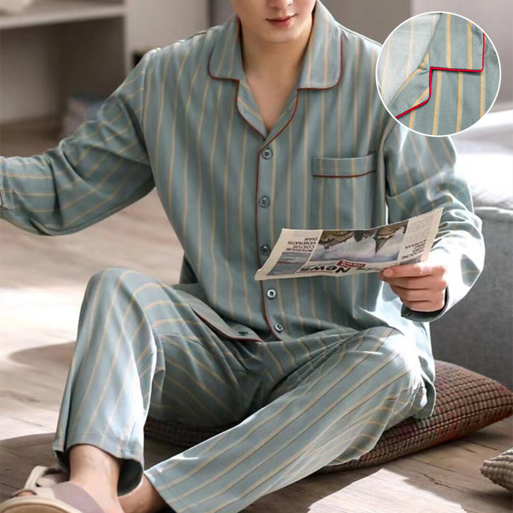 パジャマ メンズ 通販 寝巻き 寝巻 寝間着 部屋着 ルームウェア ルームウエア ナイトウェア ナイトウエア 長ズボン 前開き 通気性 セットアップ パジャマ | BACKYARD FAMILY | 05
