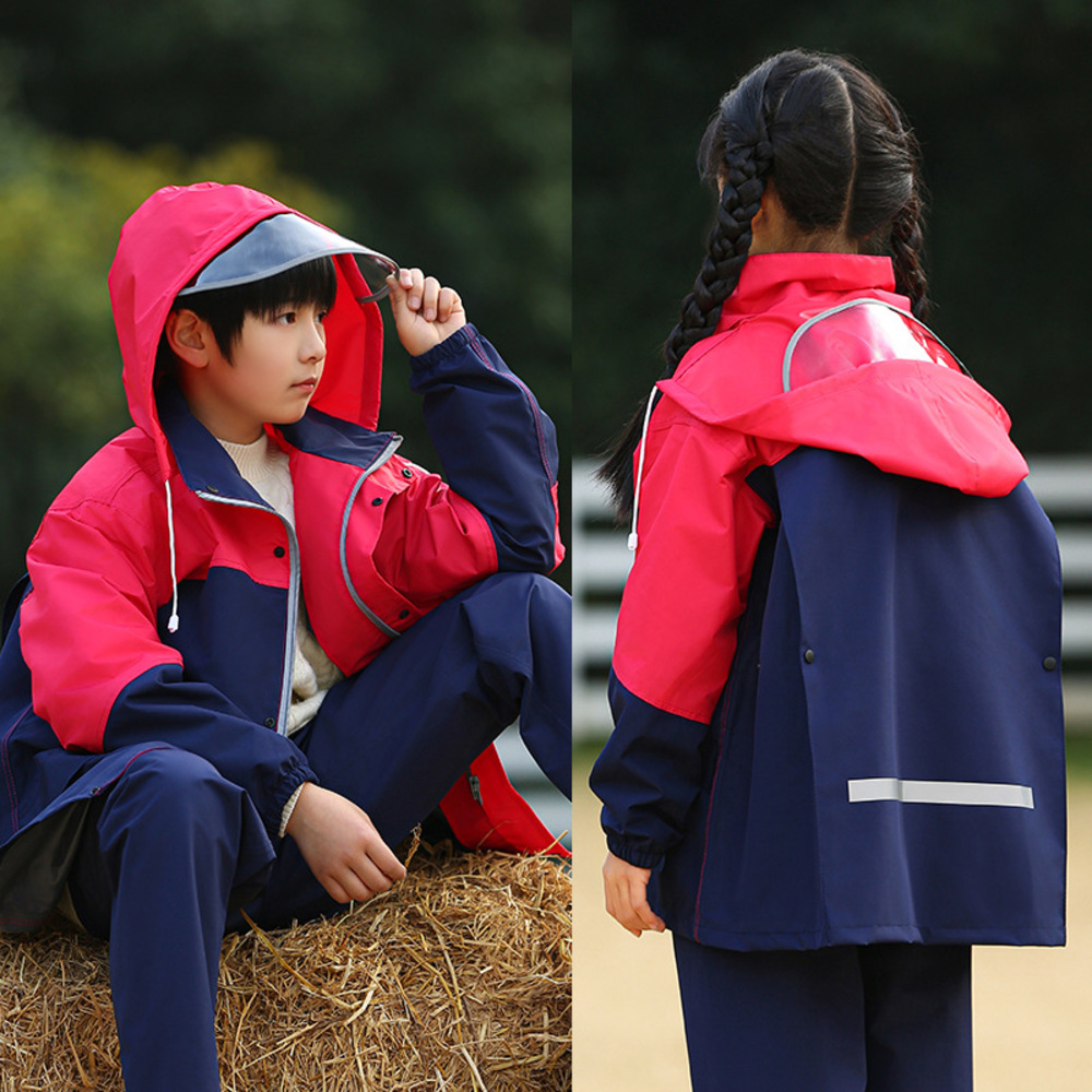 レインコート キッズ 上下 通販 レインスーツ ランドセル対応 つば付き ツバ付き 上下セット セパレート フード付き リュック 対応 レインウェア レインコート | BACKYARD FAMILY | 03