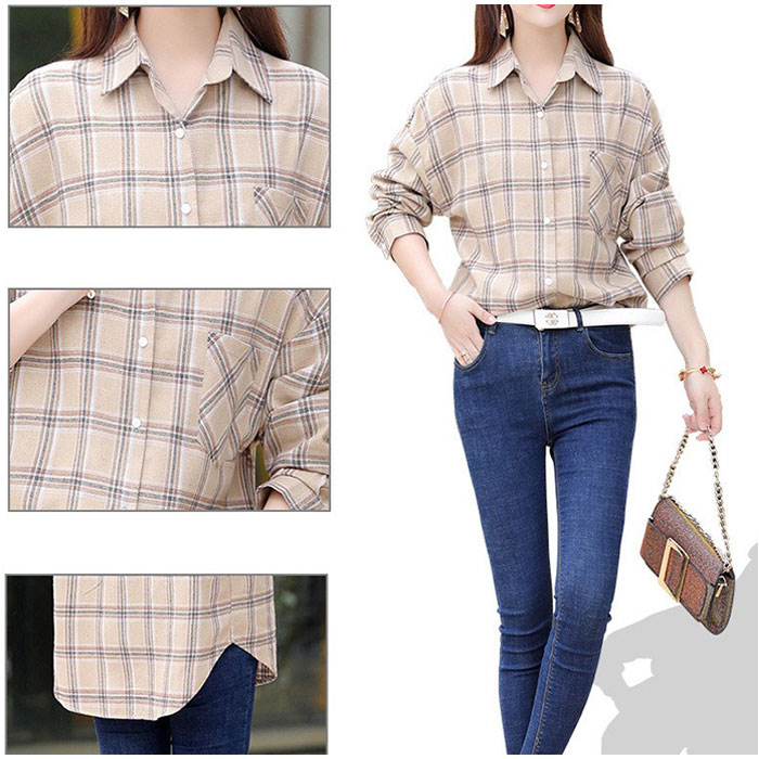 シャツブラウスレディース長袖 通販 ネルシャツ 長袖シャツ トップス ブラウス レディースシャツ チェック柄 女性 カジュアル シャツブラウスレディース長袖 |  | 08