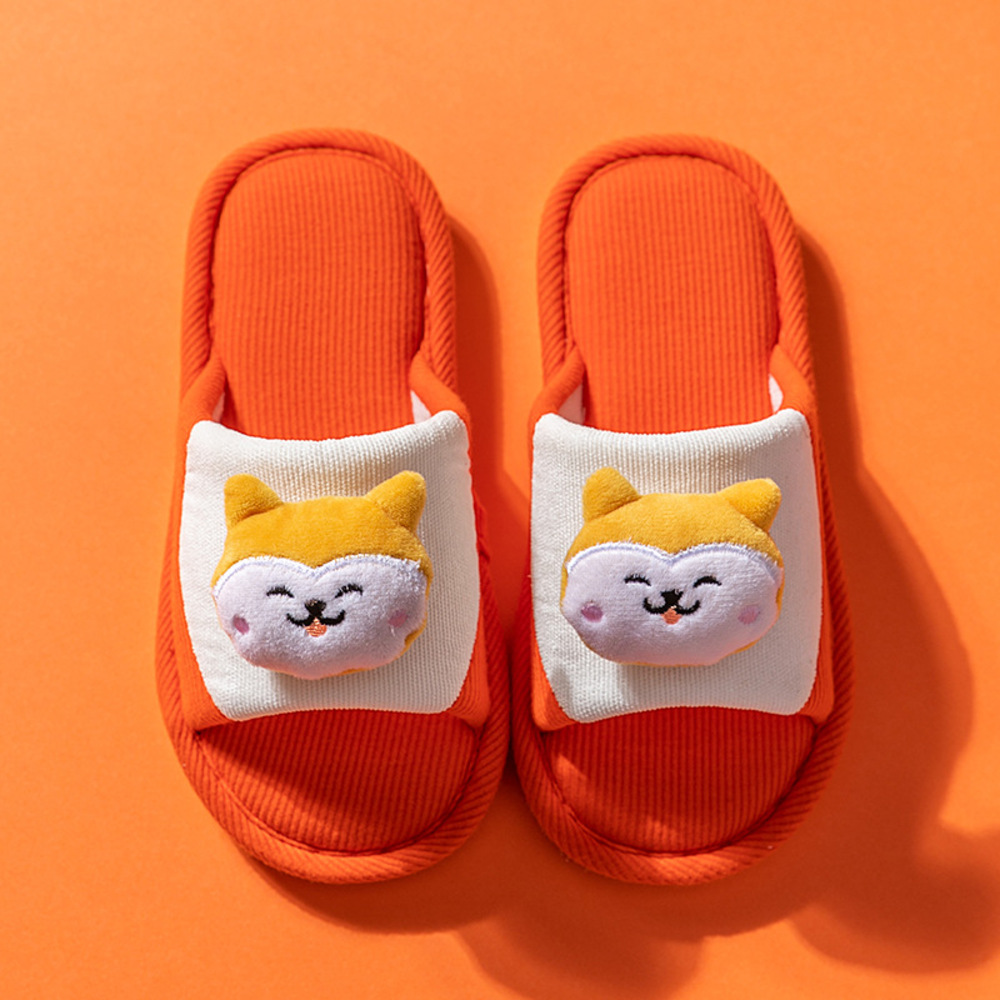 スリッパ こども 通販 ルームシューズ 子供 子ども ルームスリッパ 子供用 キッズ 夏用 春夏 男の子 女の子 かわいい どうぶつ アニマル 綿麻 フェルト スリッパ | ブランド登録なし | 05