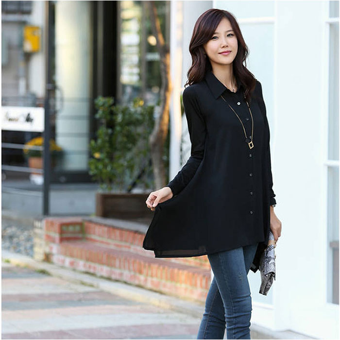 ロングシャツ レディース 長袖 通販 チュニックブラウス ブラウス ゆるシャツ トップス ロング ロング丈 シャツワンピース ワンピ きれいめ ロングシャツ |  | 03