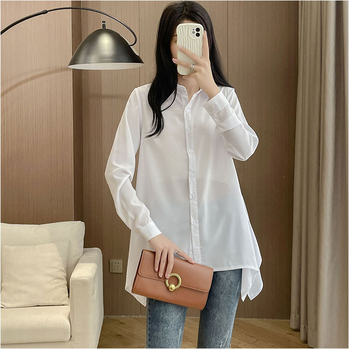 ロングシャツ レディース 長袖 通販 チュニックブラウス ブラウス ゆるシャツ トップス ロング ロング丈 シャツワンピース ワンピ きれいめ ロングシャツ |  | 06