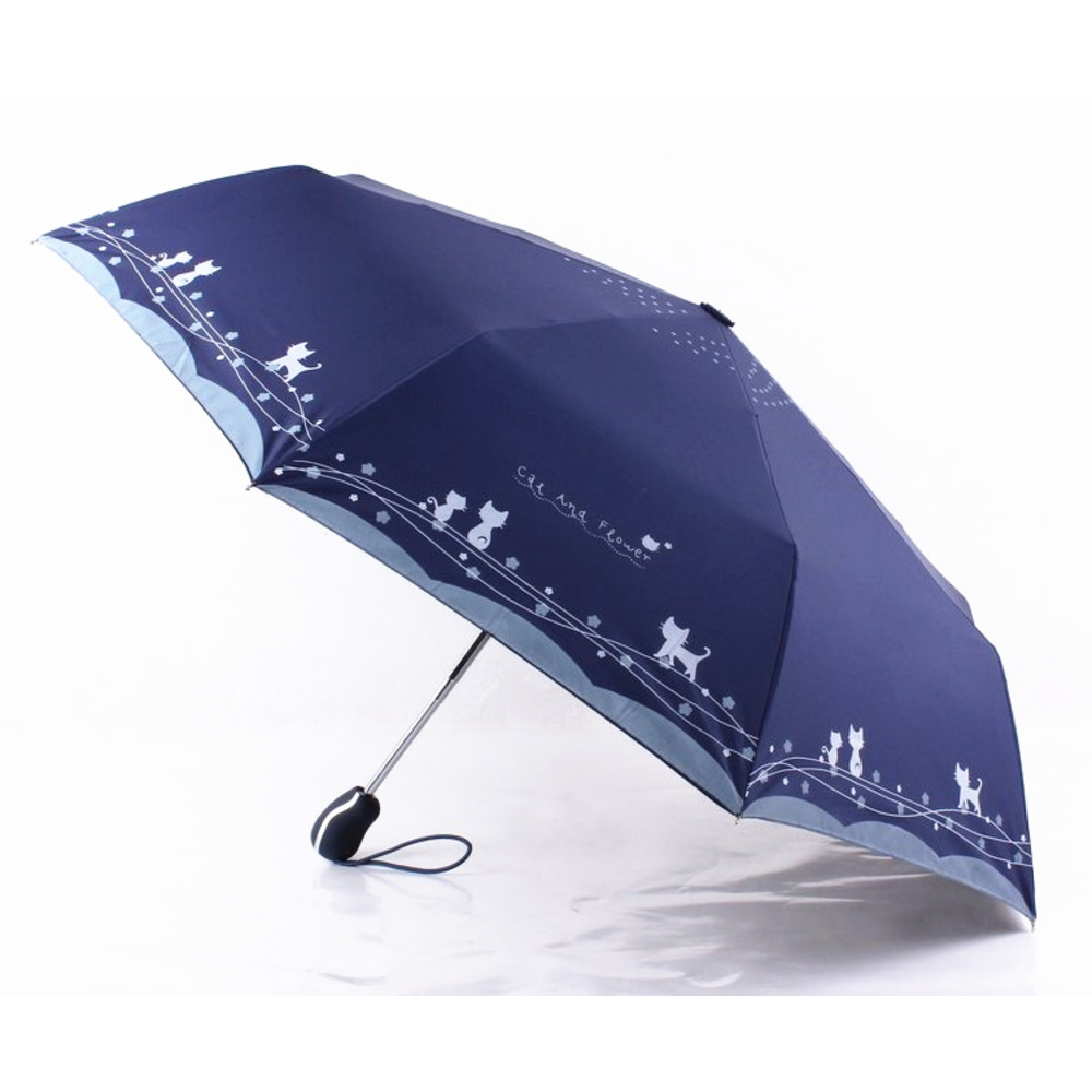 折りたたみ傘 自動開閉 レディース 通販 傘 かさ カサ 折り畳み 軽量 晴雨兼用 はっ水 撥水 丈夫 猫柄 ネコ 通勤 通学 雨 梅雨 雨傘 日傘 日除け  折りたたみ傘 | BACKYARD FAMILY | 01
