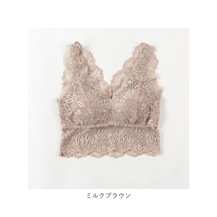 ブラトップ 通販ブラトップ レース ブラジャー ブラ インナー 下着 肌着 ワイヤーレス 総レース ナイトブラ 就寝中 柔らかい 背中見せ ベアトップ  ブラトップ | ブランド登録なし | 20