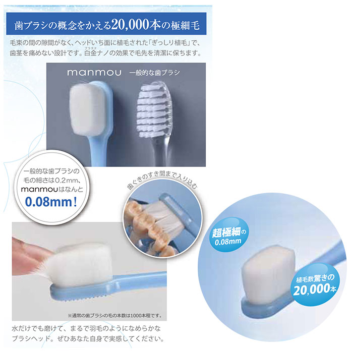 プラチナナノ 通販プラチナナノ 歯ブラシ Ptnano 万毛歯ブラシ ハブラシ 除菌 やわらかめ 万毛 manmou R はみがき 歯磨き ハミガキ やわらか 歯茎  プラチナナノ | Oral Care | 10