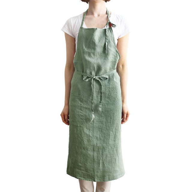 エプロン おしゃれ ナチュラル 通販 カフェ ロング かわいい レディース メンズ 保育園 幼稚園 プレゼント ギフト 先生 介護 リネン 無地 シンプル エプロン |  | 06