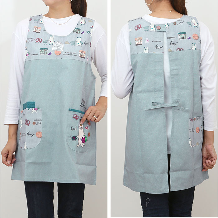 エプロン 猫 通販 クスグルジャパン ねこ柄エプロン 保育士 レディース