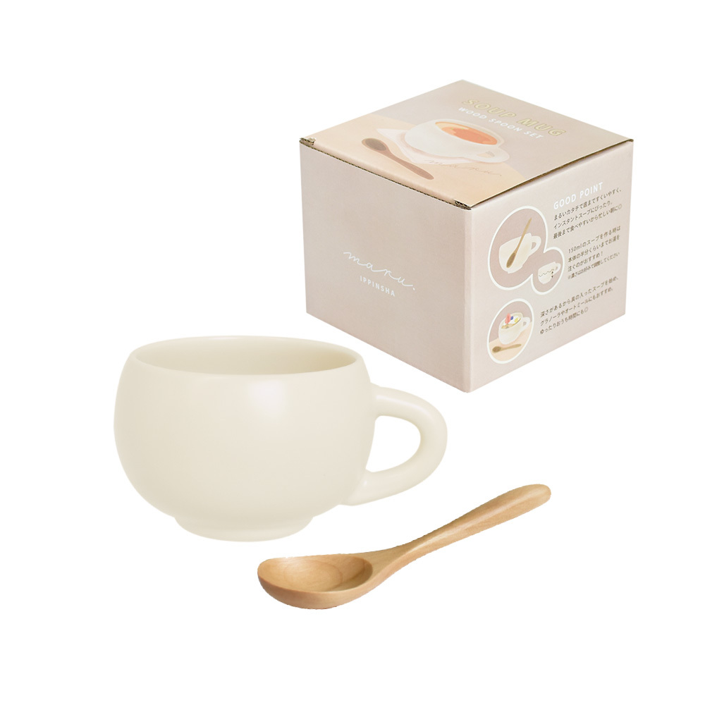 スープカップ スプーン付き 通販 スープマグ スープボウル 取っ手 スープ カップ 持ち手 スープマグカップ スプーン 木製 おしゃれ オシャレ スープカップ | MARU TO | 04
