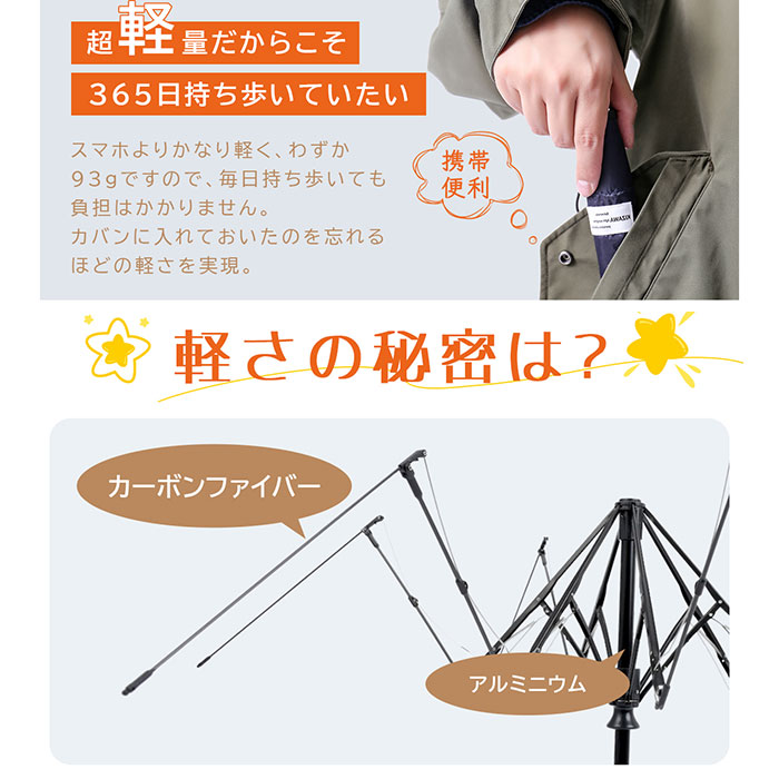 超軽量カーボン傘 KIZAWA 超軽量カーボン傘 通販 折りたたみ傘 折り畳み傘 最軽量 カーボン傘 傘 かさ 雨傘 メンズ レディース 通勤 通学 大きめ 5本骨 55cm ＋ |  | 20