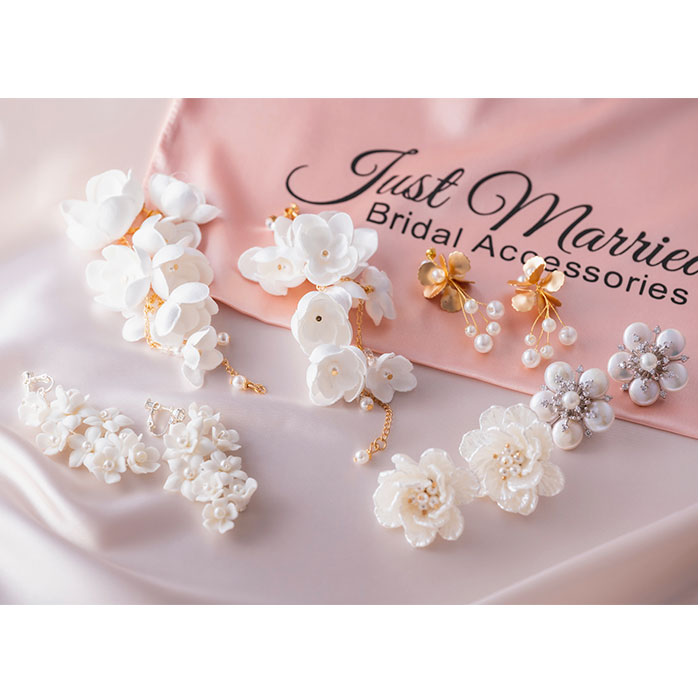 ブライダル ピアス 大ぶり 通販 ブライダルピアス ブライダルアクセサリー ウェディングアクセサリー 花モチーフ 花型 揺れない 結婚式 花嫁 新婦 ブライダル |  | 06