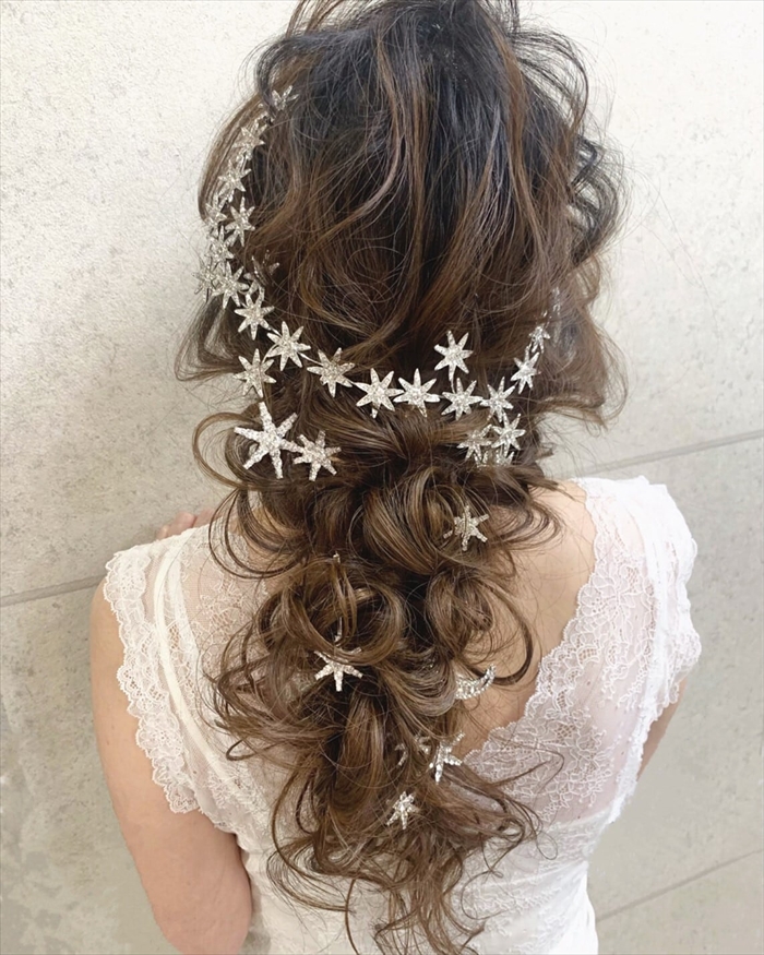 ブライダル ヘアアクセサリー 通販 ヘアピン 6本セット 星 大きめ スターモチーフ 月モチーフ おしゃれ 大人 結婚式 花嫁 披露宴 パーティー 二次会 ブライダル |  | 16