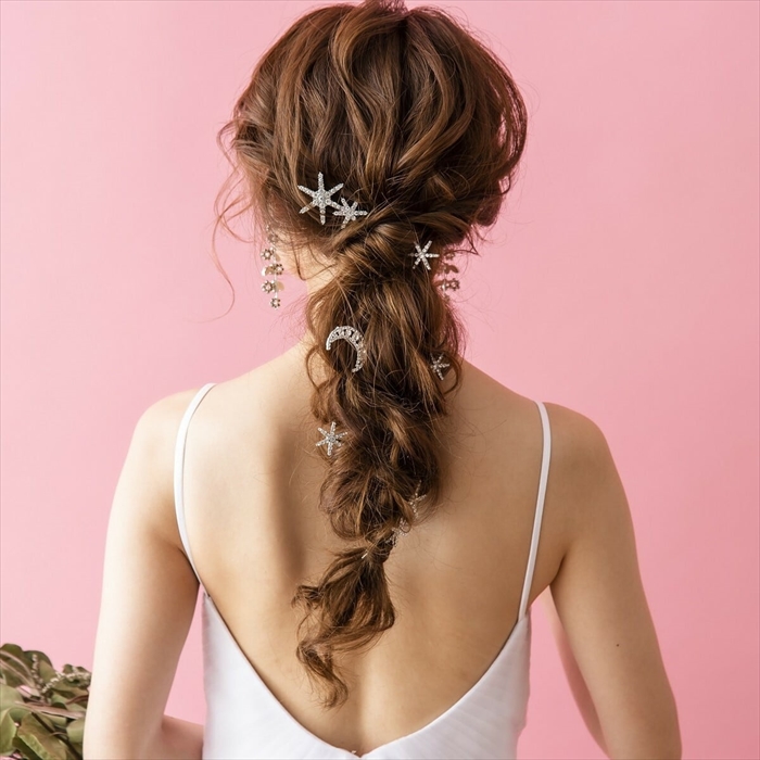 ブライダル ヘアアクセサリー 通販 ヘアピン 6本セット 星 大きめ スターモチーフ 月モチーフ おしゃれ 大人 結婚式 花嫁 披露宴 パーティー 二次会 ブライダル |  | 03