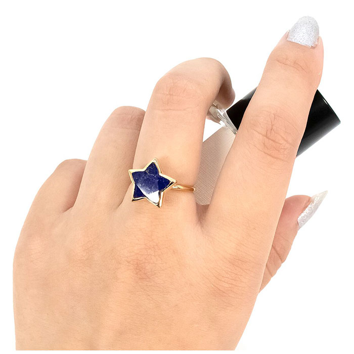 天然石 リング 通販 指輪 シルバーリング 925 ファッションリング レディース イエローゴールド アクセサリー ラピスラズリ 瑠璃 誕生石 天然石 |  | 11