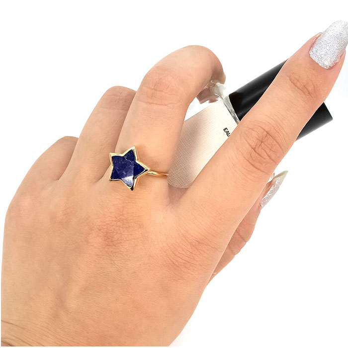 天然石 リング 通販 指輪 シルバーリング 925 ファッションリング レディース イエローゴールド アクセサリー ラピスラズリ 瑠璃 誕生石 天然石 |  | 16