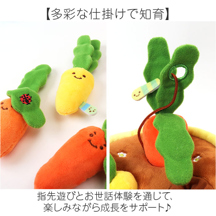 赤ちゃん おもちゃ 指先の知育 通販 ミニファームシリーズ ぱりぱりにんじん畑 ソフトトイ 知育玩具 ベビー 玩具 布おもちゃ 指先遊び 出産祝い 赤ちゃん |  | 03
