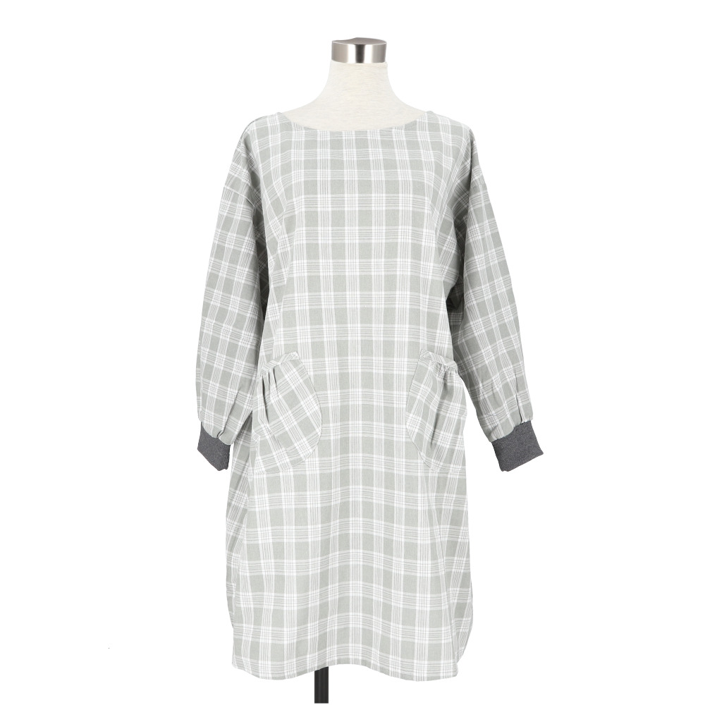 割烹着おしゃれ 通販 かっぽう着 エプロン 前掛け スモック おしゃれ かっぽうぎ シンプル ロング丈 レディース 女性 大人 ルームウェア 長袖  割烹着おしゃれ |  | 02