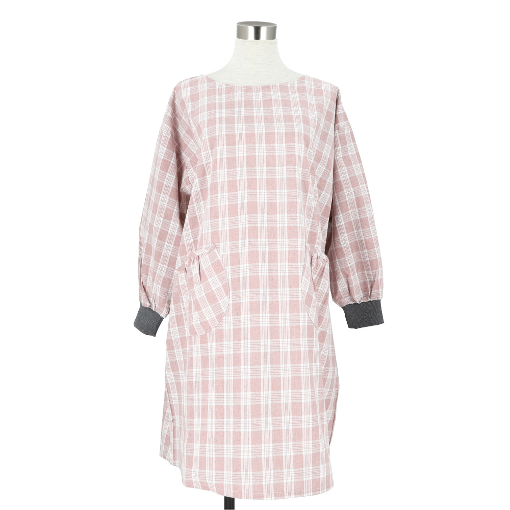 割烹着おしゃれ 通販 かっぽう着 エプロン 前掛け スモック おしゃれ かっぽうぎ シンプル ロング丈 レディース 女性 大人 ルームウェア 長袖  割烹着おしゃれ |  | 04