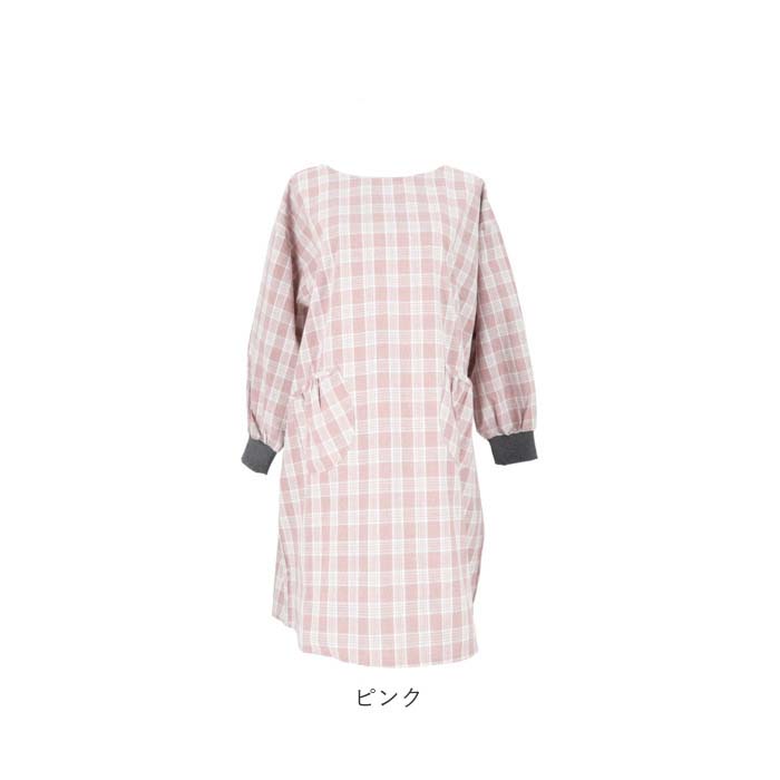 割烹着おしゃれ 通販 かっぽう着 エプロン 前掛け スモック おしゃれ かっぽうぎ シンプル ロング丈 レディース 女性 大人 ルームウェア 長袖  割烹着おしゃれ |  | 17
