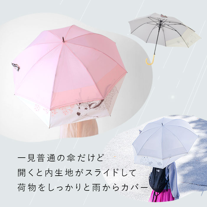 傘 レディース ジャンプ 通販 バックスライド 長傘 ジャンプ傘 雨傘 かさ 60cm 8本骨 グラスファイバー ワンタッチ 婦人傘 大きい リュック ミクニ 三国 傘 | MKN | 13