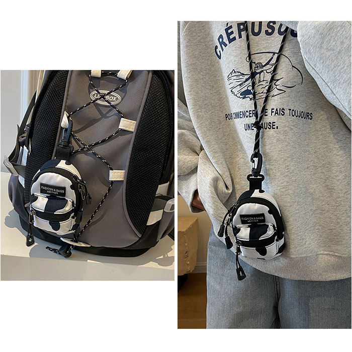 ミニポーチ カラビナ付き リュック型 通販 ポーチ ネックポーチ 小物入れ ストラップ ネックストラップ コインケース 小銭入れ ミニ財布 ミニ 小さめ ミニポーチ |  | 07