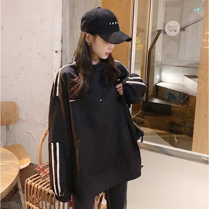 ハーフジップ 長袖 レディース 通販 スウェット トレーナー ジップアップ トップス プルオーバー オーバーサイス チャック 春 秋冬 暖かい カジュアル |  | 07