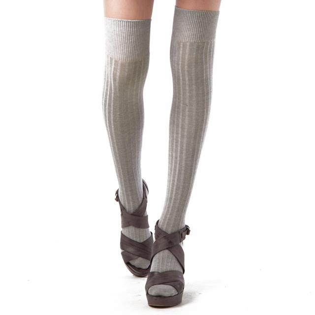 ニーハイソックス レディース 通販 黒 ブラック グレー 女の子 オーバーニーソックス おしゃれ ソックス 抗菌 防臭 綿混 リブ編み 無地 ニーハイソックス | ブランド登録なし | 04