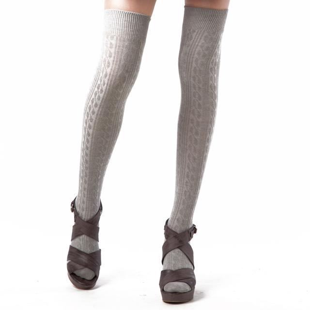 ニーハイソックス レディース 通販 黒 ブラック グレー 女の子 オーバーニーソックス おしゃれ ソックス 抗菌 防臭 綿混 リブ編み 無地 ニーハイソックス | ブランド登録なし | 06