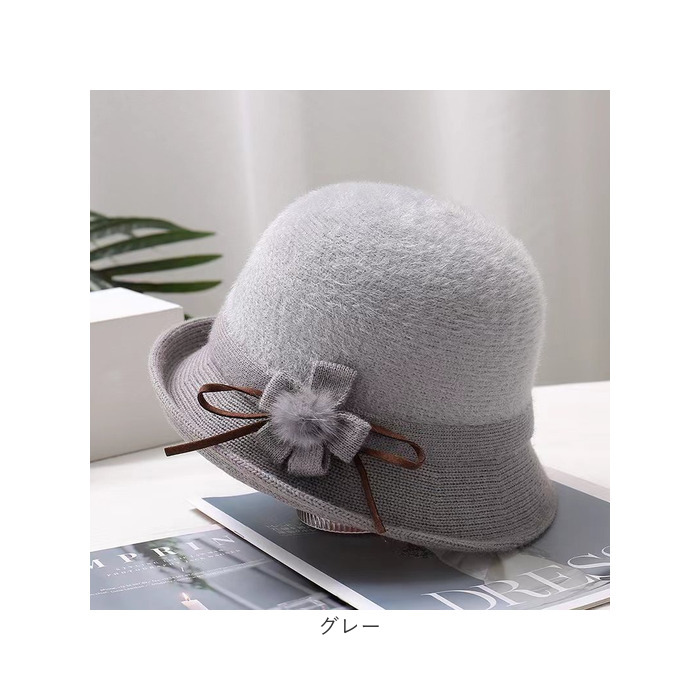帽子 レディース 通販 ぼうし ハット レディース帽子 ふわふわ フワフワ 秋冬 あったか あたたかい もこもこ モコモコ 花 はな フラワー シンプル 無地 | BACKYARD FAMILY | 17
