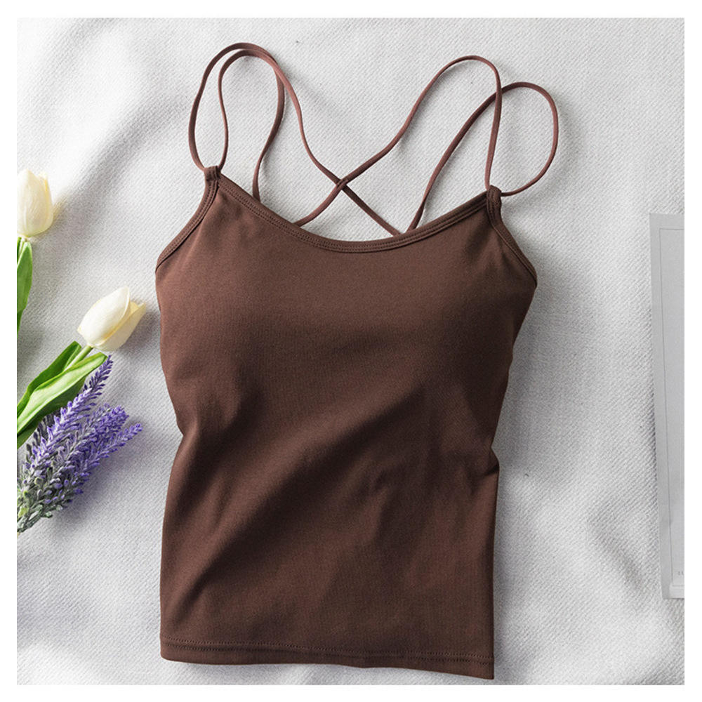 キャミソール バッククロス カップ付き 通販 ブラトップ ブラキャミ ノンワイヤー インナー 肌着 下着 オープンバック 背中見せ クロス キャミソール | BACKYARD FAMILY | 04