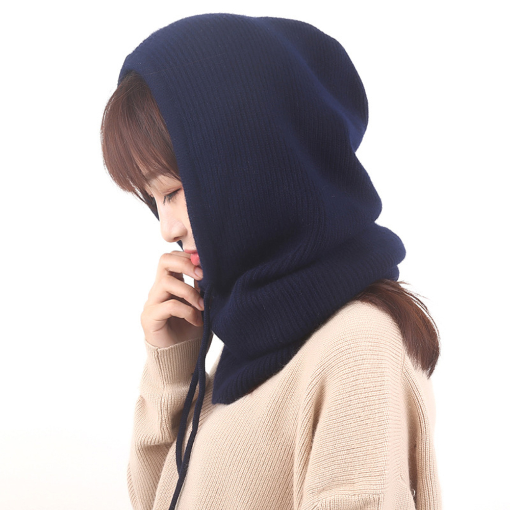 【新品】lemaire hood バラクラバ　ニット　フード　黒　Sサイズ バラクラバ ニット ネックウォーマー 通販 マフラー 帽子 ぼうし