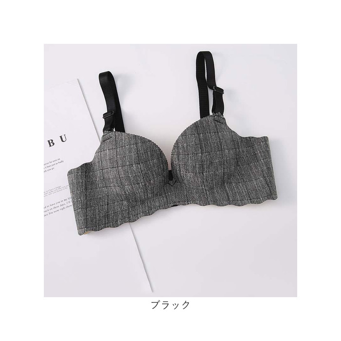 ブラジャー チェック柄 ノンワイヤー 通販 ノンワイヤーブラジャー シームレスブラジャー ノンワイヤーブラ シームレス 楽 格子柄 調節可能 ブラジャー |  | 10