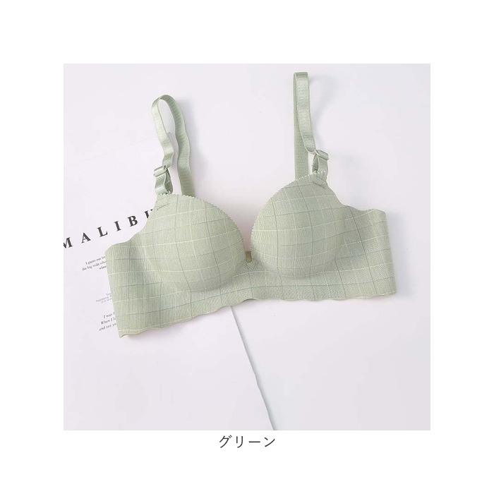 ブラジャー チェック柄 ノンワイヤー 通販 ノンワイヤーブラジャー シームレスブラジャー ノンワイヤーブラ シームレス 楽 格子柄 調節可能 ブラジャー |  | 12