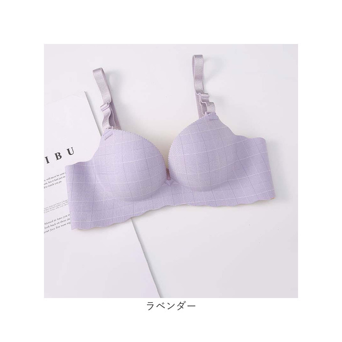 ブラジャー チェック柄 ノンワイヤー 通販 ノンワイヤーブラジャー シームレスブラジャー ノンワイヤーブラ シームレス 楽 格子柄 調節可能 ブラジャー |  | 13