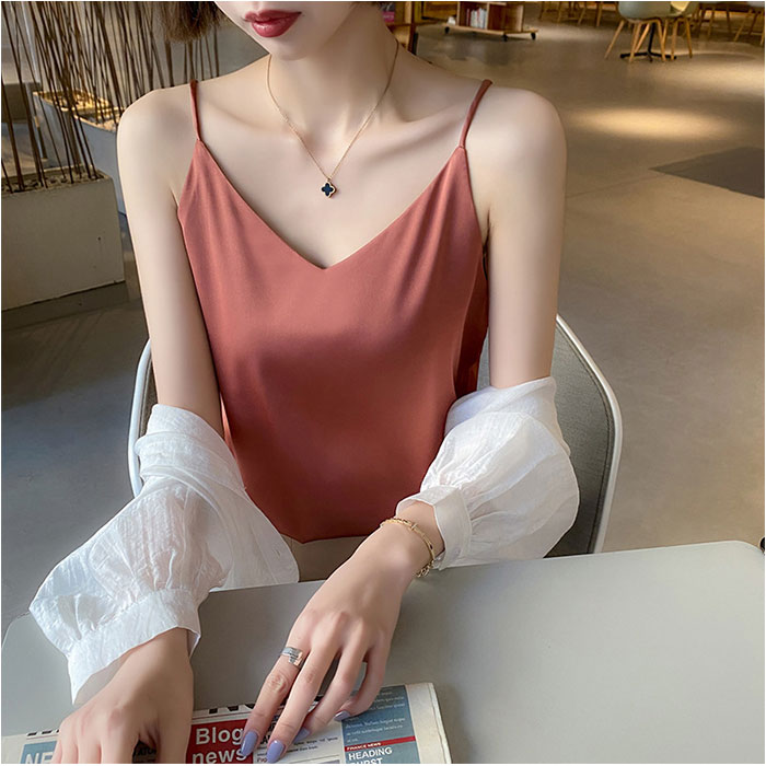 インナー キャミソール サテン 下着 肌着 トップス ノースリーブ レディース おしゃれ きれいめ アンダーウェア ゆったり 光沢感 サラサラ 保温 吸湿 インナー |  | 03