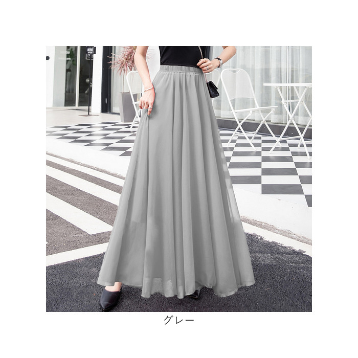 シフォンスカート ロング レディース 通販 チュールスカート レディーススカート ロングスカート スカート フレアスカート フレア ギャザー シフォンスカート |  | 13