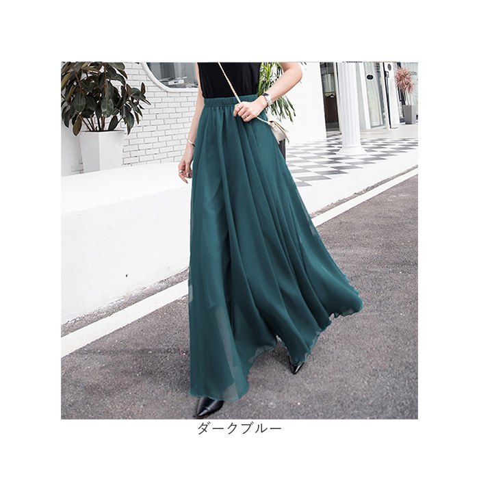 シフォンスカート ロング レディース 通販 チュールスカート レディーススカート ロングスカート スカート フレアスカート フレア ギャザー シフォンスカート |  | 14