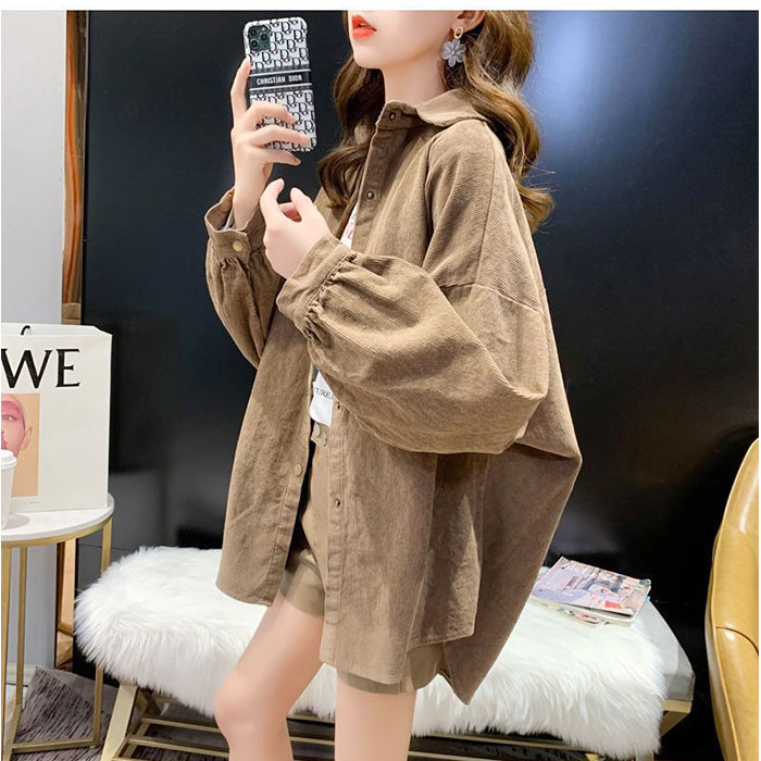 ブラウス 長袖 レディース 通販 コーデュロイブラウス シャツ オーバーサイズ 無地 トップス 羽織り カジュアルシャツ 厚手 長袖トップス おしゃれ 襟付き |  | 12