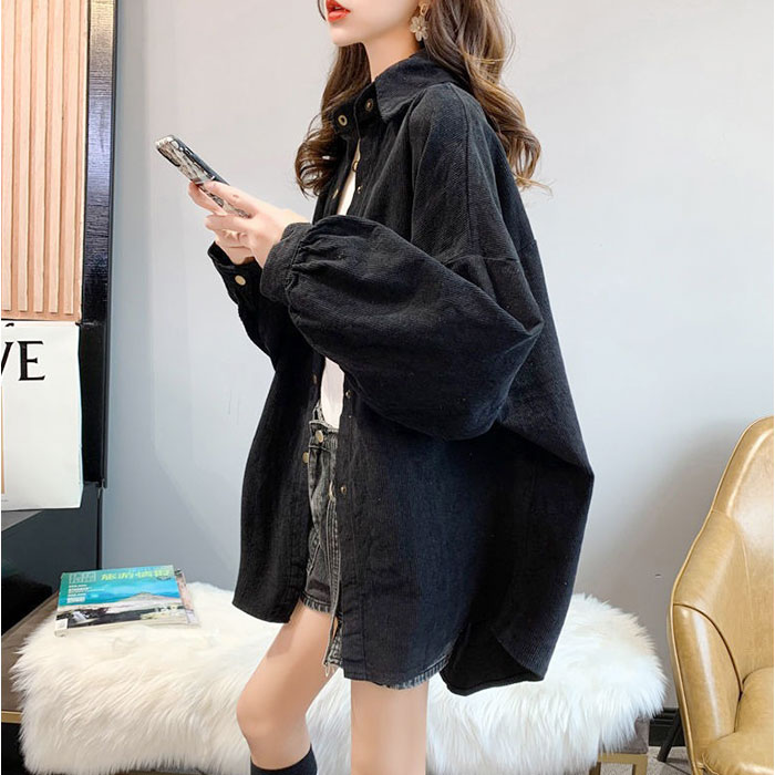 ブラウス 長袖 レディース 通販 コーデュロイブラウス シャツ オーバーサイズ 無地 トップス 羽織り カジュアルシャツ 厚手 長袖トップス おしゃれ 襟付き |  | 14