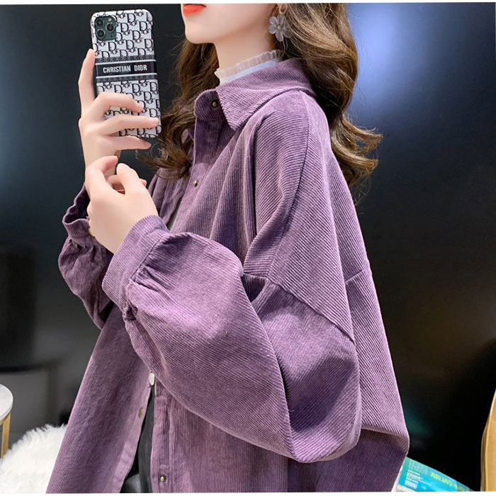 ブラウス 長袖 レディース 通販 コーデュロイブラウス シャツ オーバーサイズ 無地 トップス 羽織り カジュアルシャツ 厚手 長袖トップス おしゃれ 襟付き |  | 16