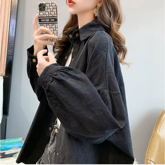 ブラウス 長袖 レディース 通販 コーデュロイブラウス シャツ オーバーサイズ 無地 トップス 羽織り カジュアルシャツ 厚手 長袖トップス おしゃれ 襟付き |  | 07