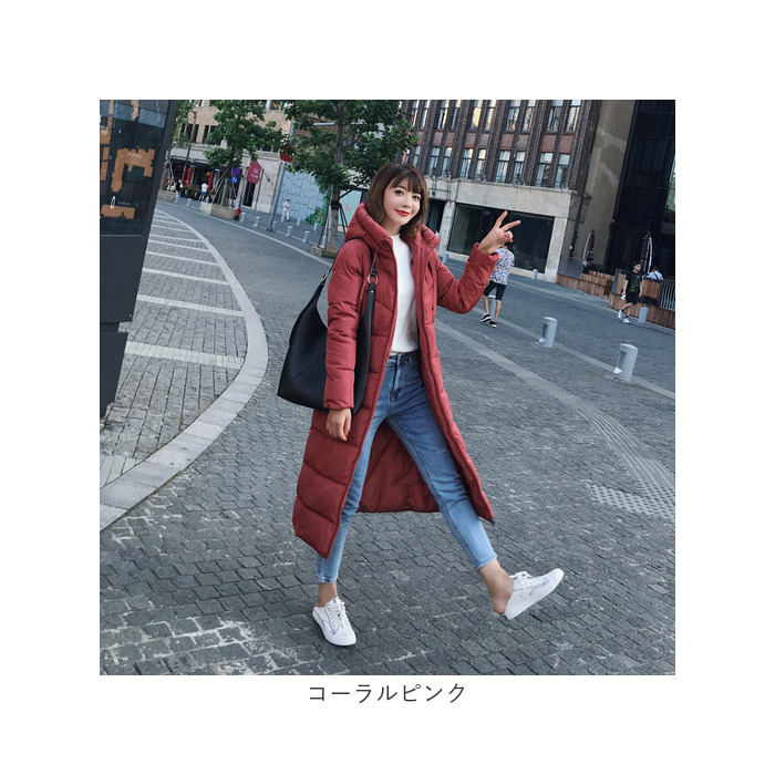 160]【2WAY】フィット＆フレア中綿ロングコート[品番