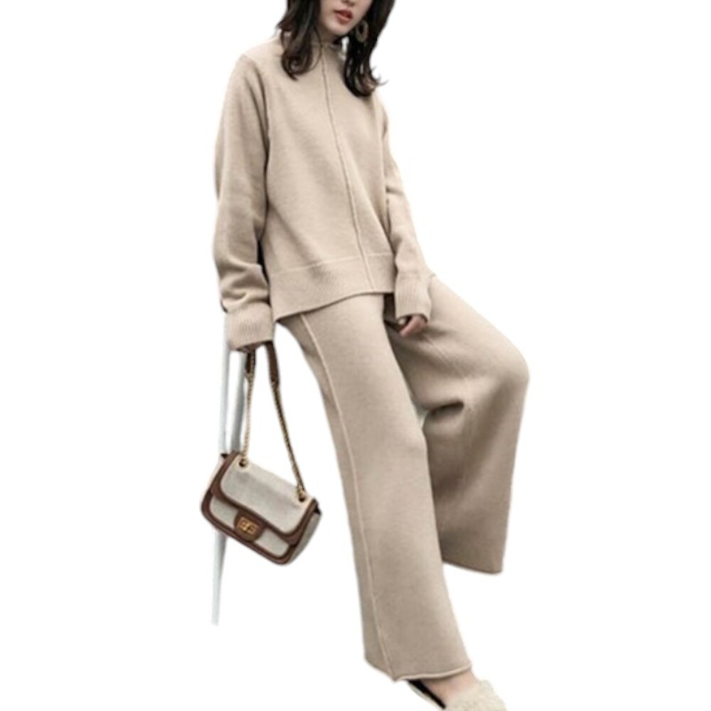 マチャット　ニットパンツ ニットセットアップ パンツ レディース 長袖 通販 ニット