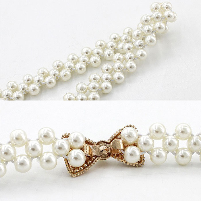 パーティー ドレス ベルト 通販 ドレスベルト ウェディング ゴムベルト サッシュベルト パール レディース ウエディング ウエストマーク パーティー | BACKYARD FAMILY | 19