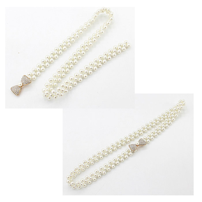 パーティー ドレス ベルト 通販 ドレスベルト ウェディング ゴムベルト サッシュベルト パール レディース ウエディング ウエストマーク パーティー | BACKYARD FAMILY | 17