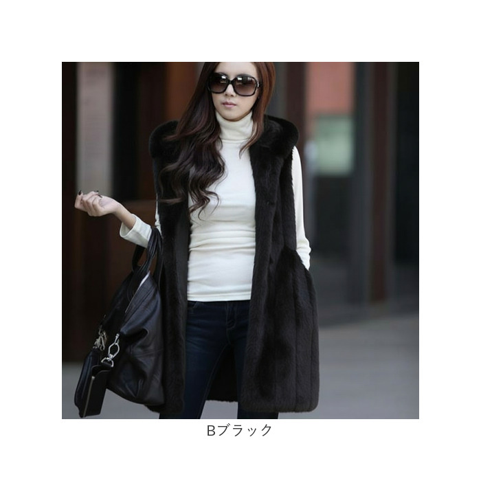 ファー ベスト ロング レディース 通販 フェイクファー コート ノースリーブ ジレ アウター フード付き もこもこ ふわふわ 秋冬 重ね着 おしゃれ かわいい |  | 12